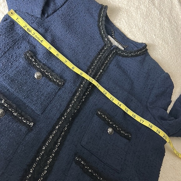 LK Bennett Halyna Navy Tweed Blazer Size 12 - Picture 11 of 14